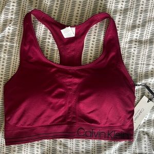 Burgundy/Maroon CK Performance XL Sports Bra NWT